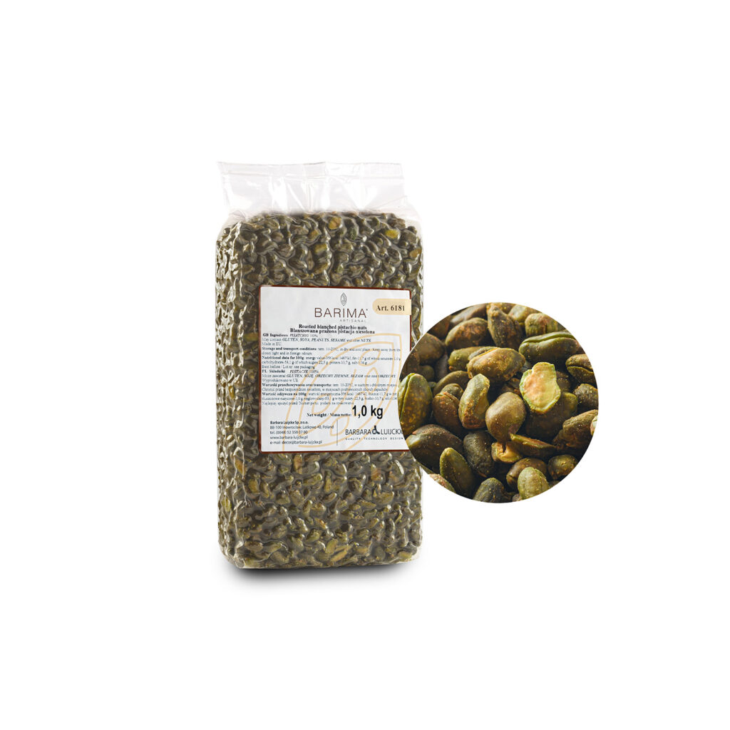 BLANSZOWANA PRAŻONA PISTACJA NIESOLONA 1KG OP. PRÓŻNIOWE