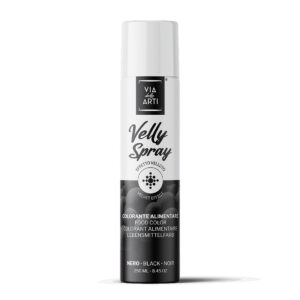 jadalny, czarny zamsz w spray do tortu