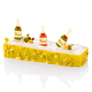 Party cake z butelkami szampana z czekolady